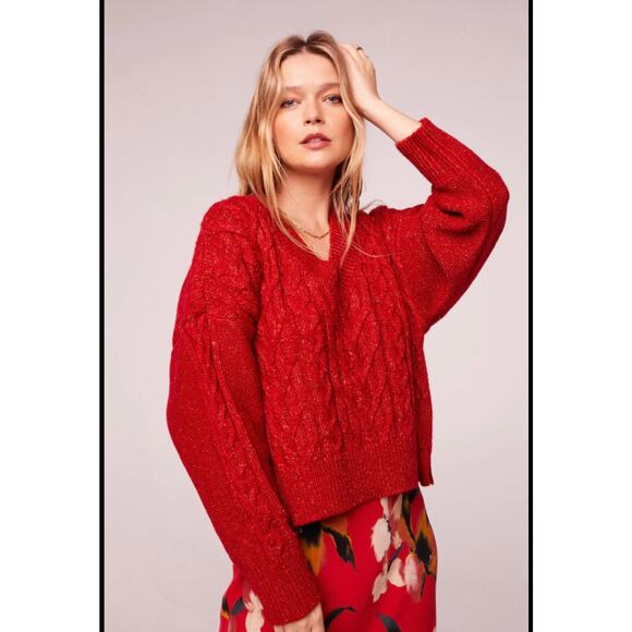 Band of Gypsies Sweaters - Band of the Free Women’s Oversized Red Sweater Sz M
